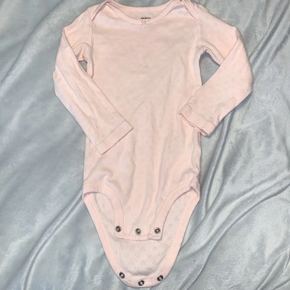 Carters long sleeve onesies bodysuits heart pointelle 24 months mint green pink